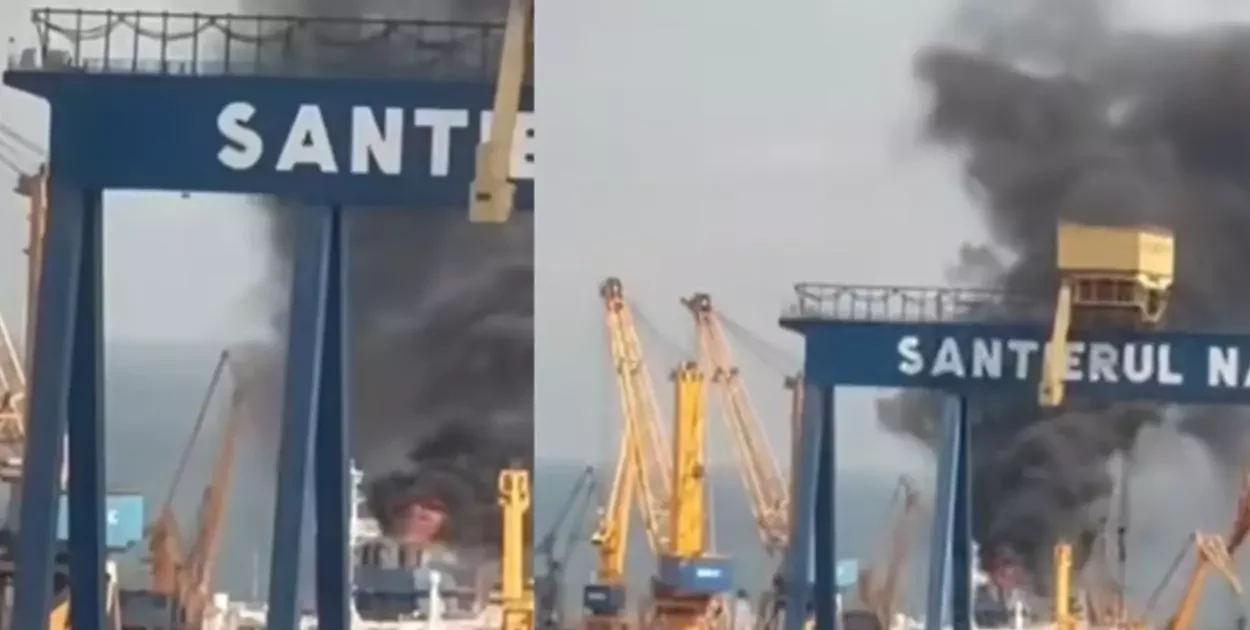 Incendiu în zona Portului Constanța. Degajări mari de fum, pompierii intervin