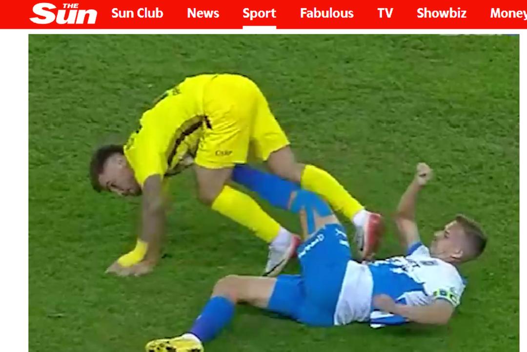 Craiova-Dinamo, în celebrul The Sun, pentru incidentul Bancu-Armstrong