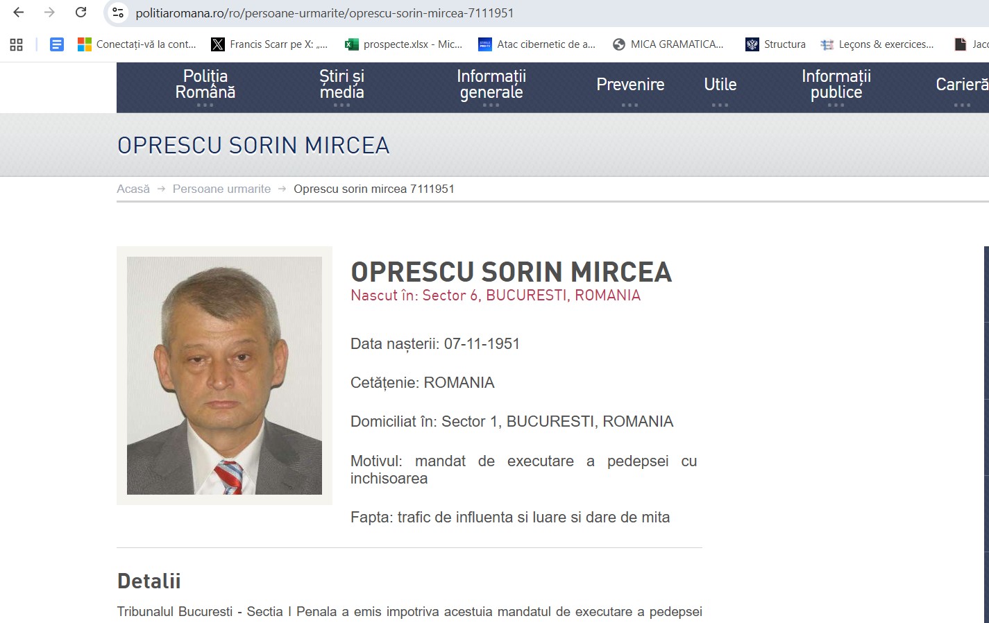Foc de paie în cazul Sorin Oprescu (declarația fostului edil)