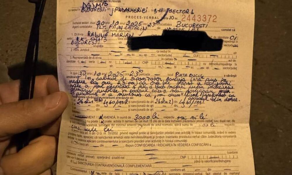 Scrisoare către premier pentru amenda Jandarmeriei aplicată la Marșul Colectiv