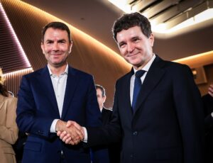 Nicușor Dan și Cătălin Drula la lansarea candidatului USR pentru alegerile din 7 decembrie