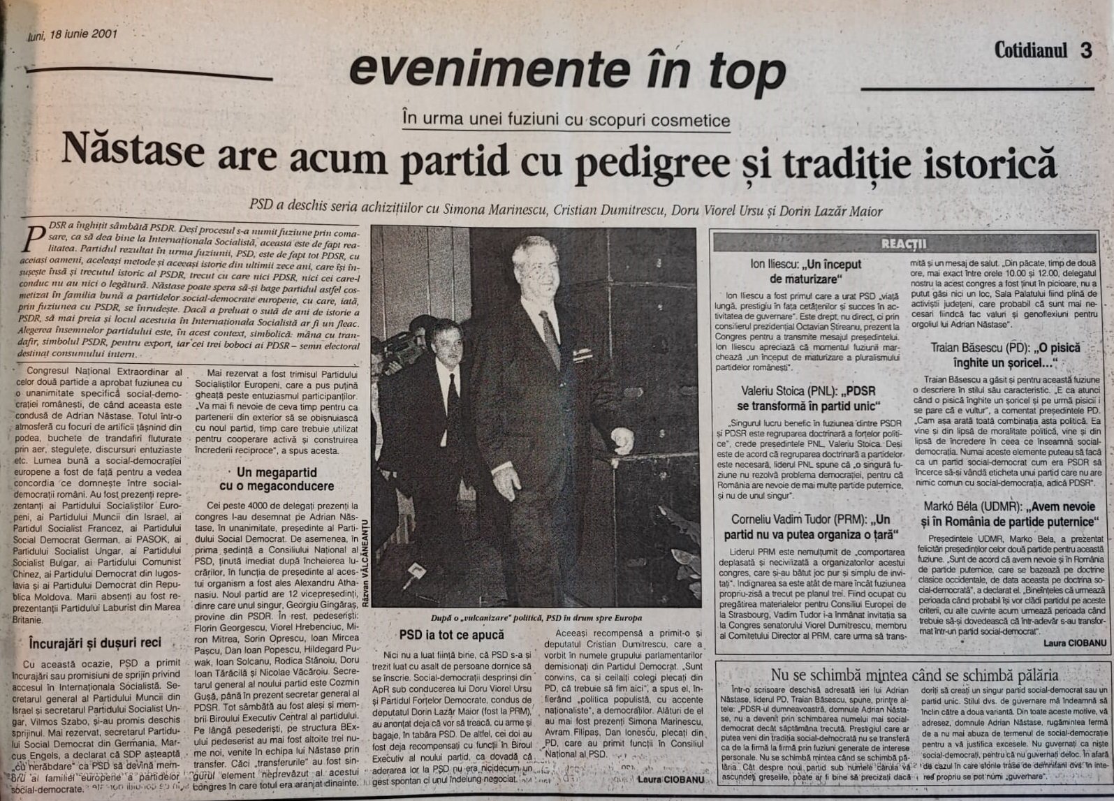 Cotidianul - partid pedigree politic FOTO Radu Eremia