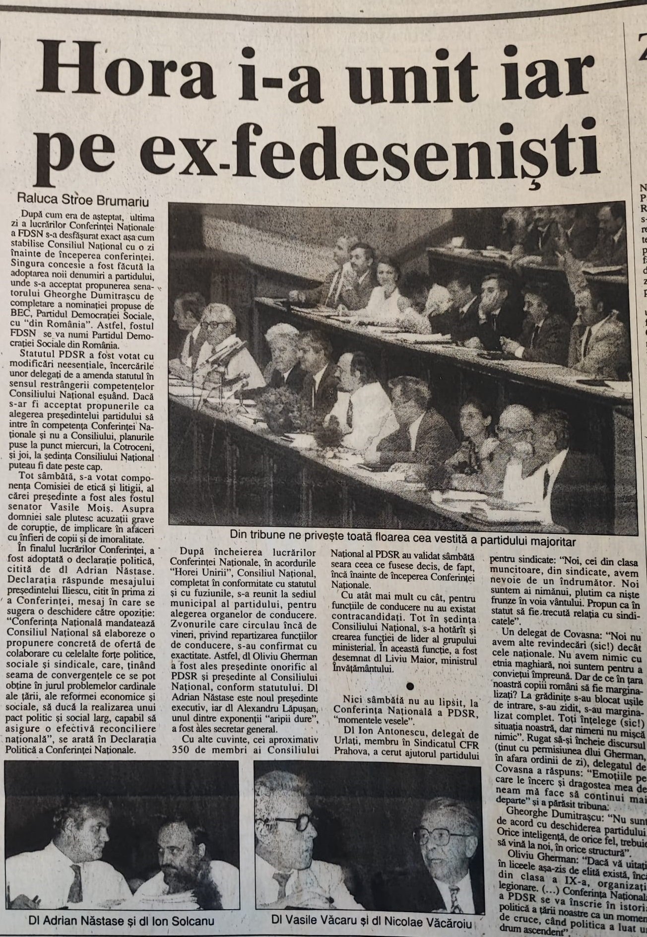 Primul congres al PDSR 1993 FOTO Radu Eremia