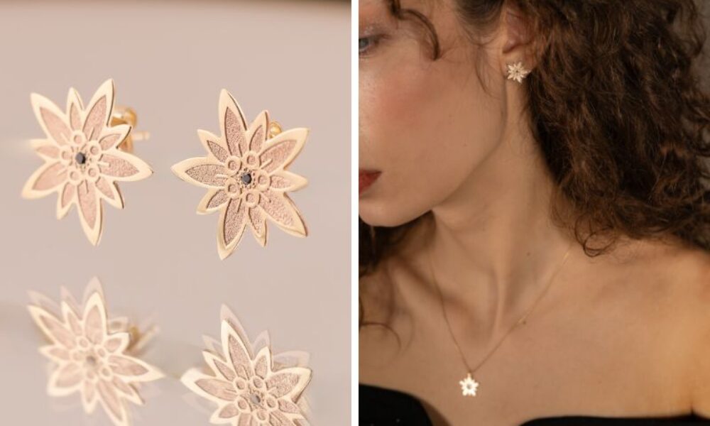 Bijuteriile cu Floare-de-Colț: Simbolul rar al Carpaților reinterpretat în aur de IONA