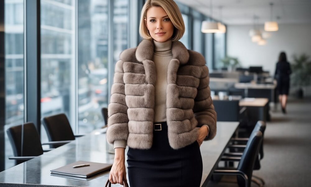 Ținute de birou cu haine de blană naturală pentru damă – cum obții un look scump fără să pară forțat