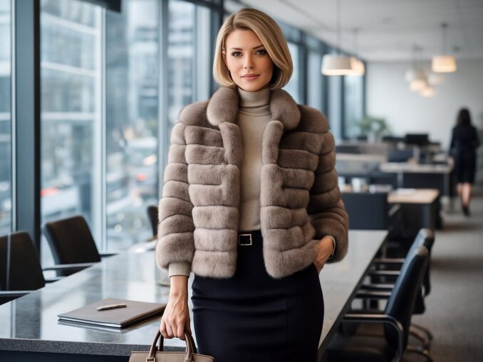 Ținute de birou cu haine de blană naturală pentru damă – cum obții un look scump fără să pară forțat