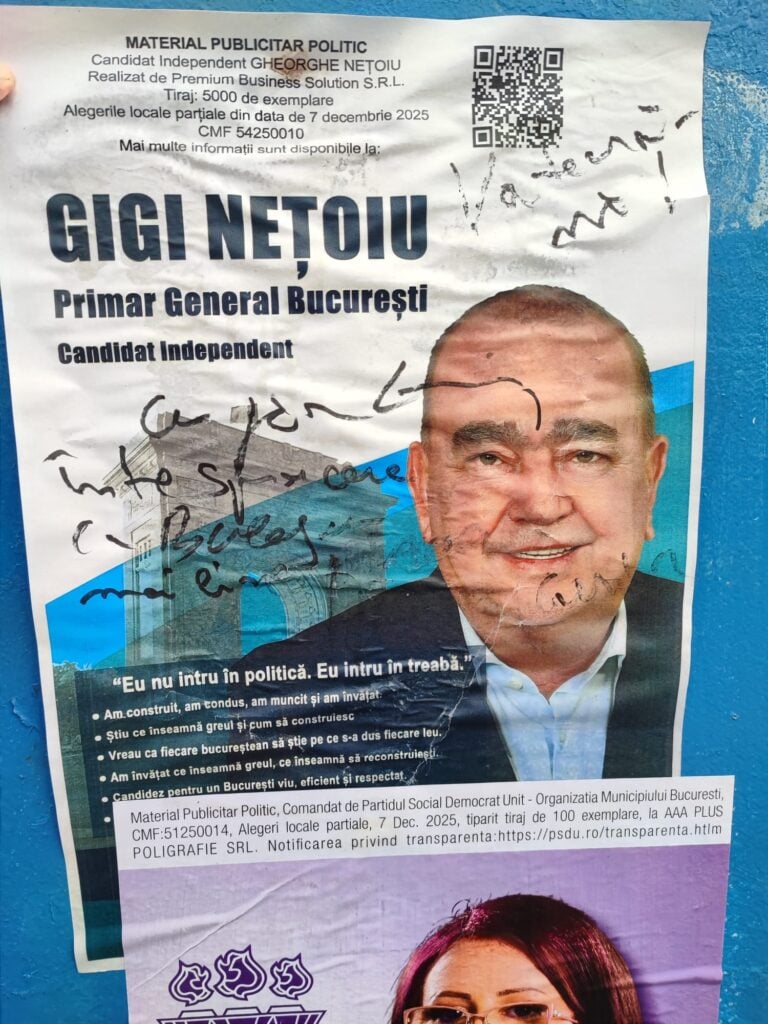 Gigi Nețoiu - afiș electoral FOTO Radu Eremia