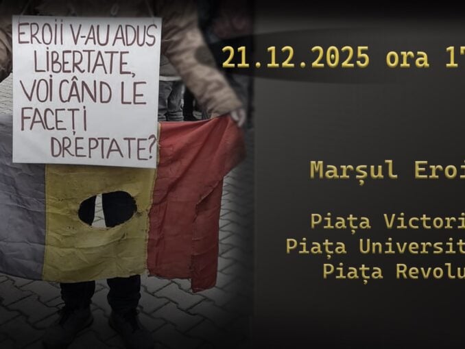 Marș în memoria victimelor Revoluției: „Morții nu mai au răbdare. Nu uităm”
