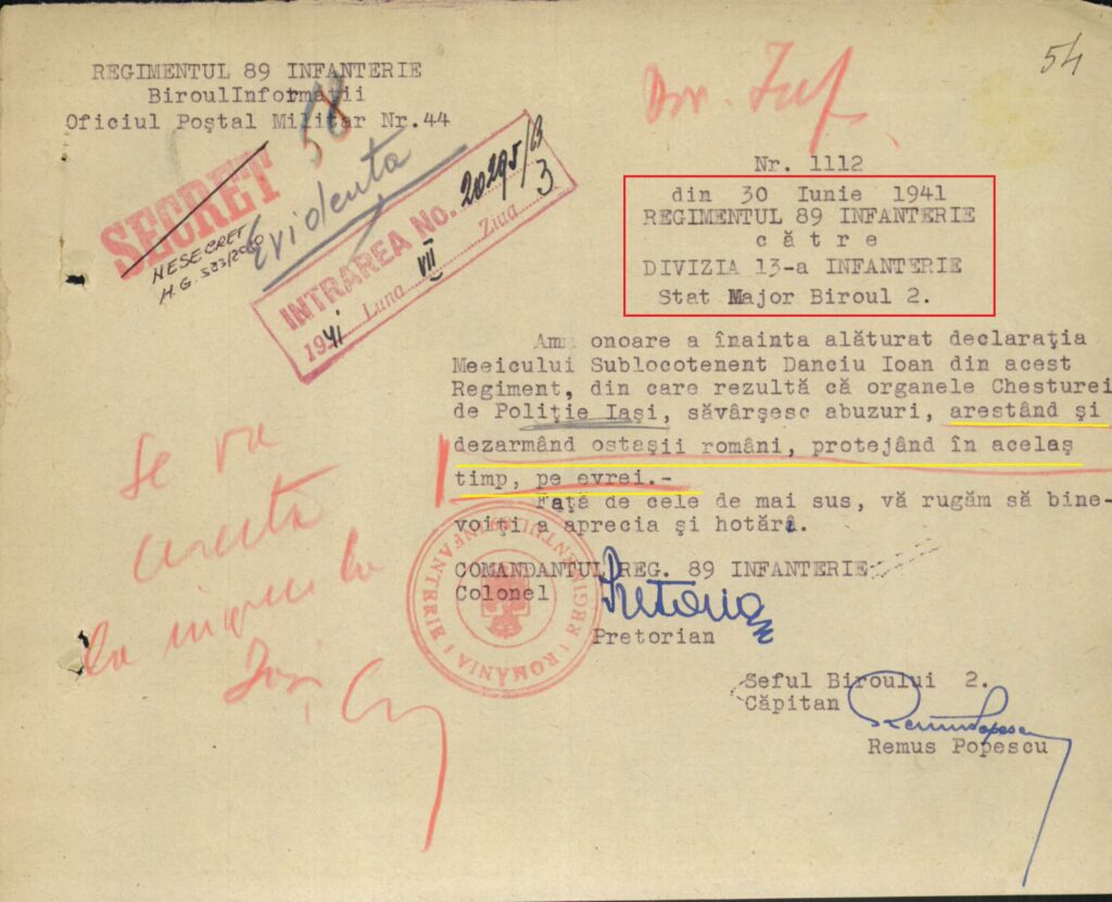 Medicul antisemit Document INSHR-EW