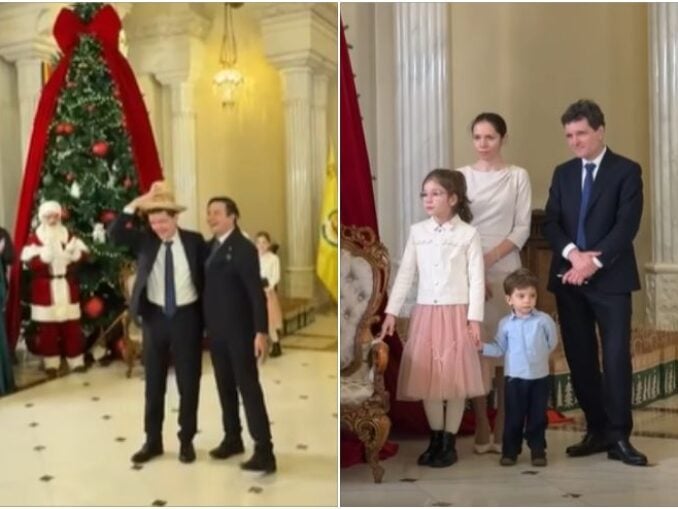 Colinde la Palatul Cotroceni. Nicușor Dan a fost colindat de două ansambluri din Satu Mare