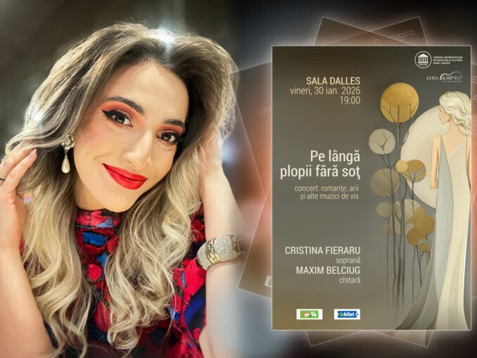 Glasul iubirii, glasul frumosului. Senzaționala soprană Cristina Fieraru cântă la Sala Dalles