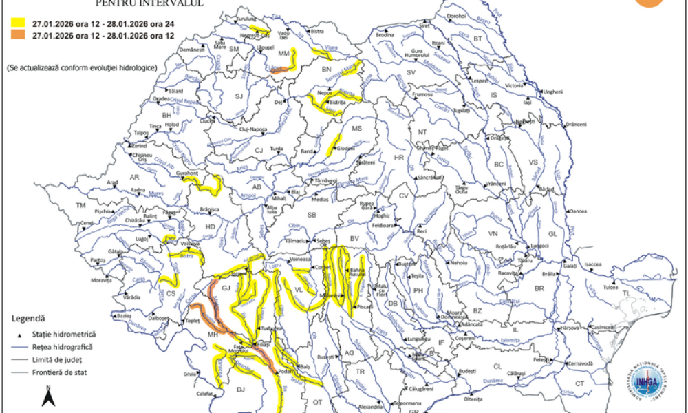 Hidrologii au actualizat prognoza: Risc de viituri rapide şi inundaţii locale