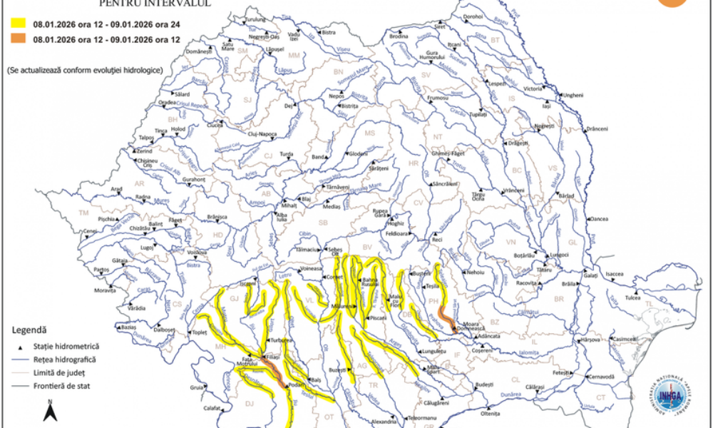 Pericol de inundații în Dolj și Prahova