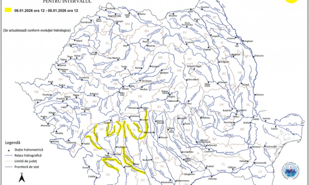 Alertă de inundații în sud-vestul țării