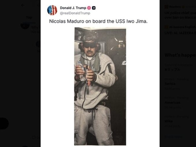 Prețul treningului purtat de Maduro în momentul arestării. Articolul vestimentar, viral pe internet