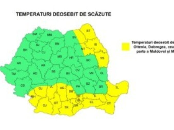 Cod galben de ger şi vânt, dar vremea se încălzeşte de miercuri