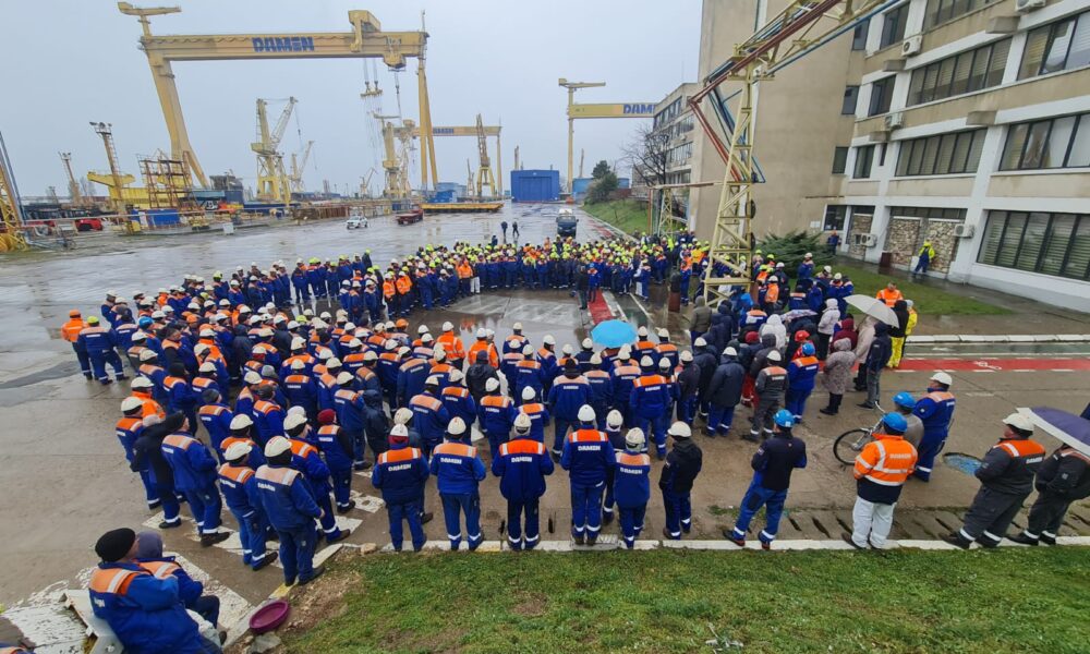 VIDEO Opt zile de protest la șantierul Naval Mangalia. Nu plecăm până când problemele nu vor fi rezolvate!
