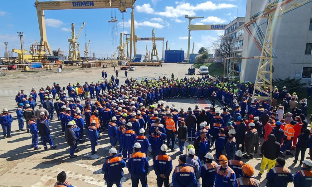 Noi proteste la șanterul naval din Mangalia. Angajații neplătiți de trei luni