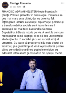 Francisc Helstern - Câștigă România FOTO facebook Câștigă România