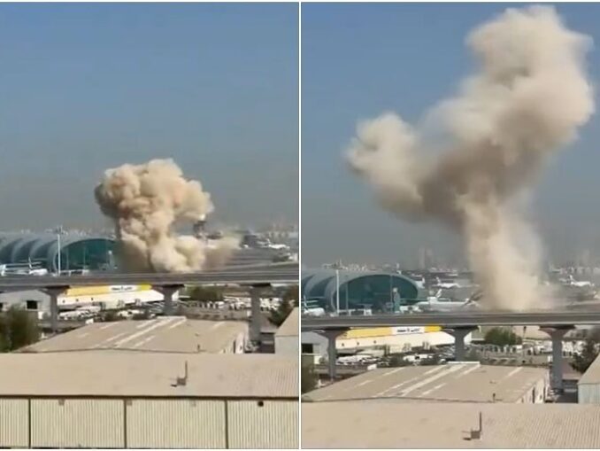VIDEO Momentul în care o dronă iraniană lovește aeroportul din Dubai