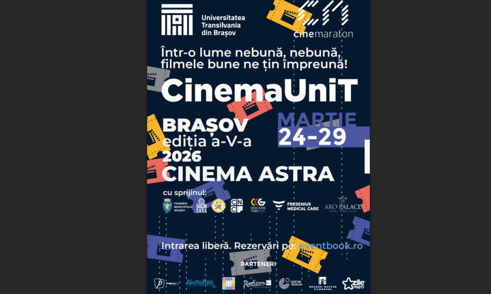 CinemaUniT ajunge la ediția a V-a: film românesc, dialog multicultural și invitați de marcă la Brașov