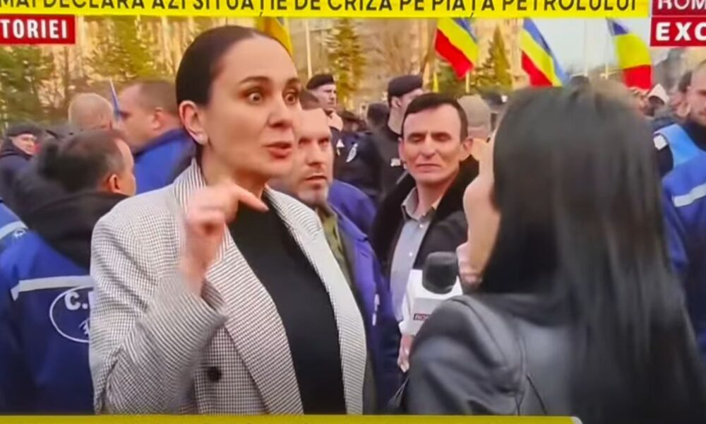 Circ între televiziunile RTV și Realitatea Plus la protestul minerilor. Alexandra Păcuraru, luată la rost: De ce nu plătiți taxele?