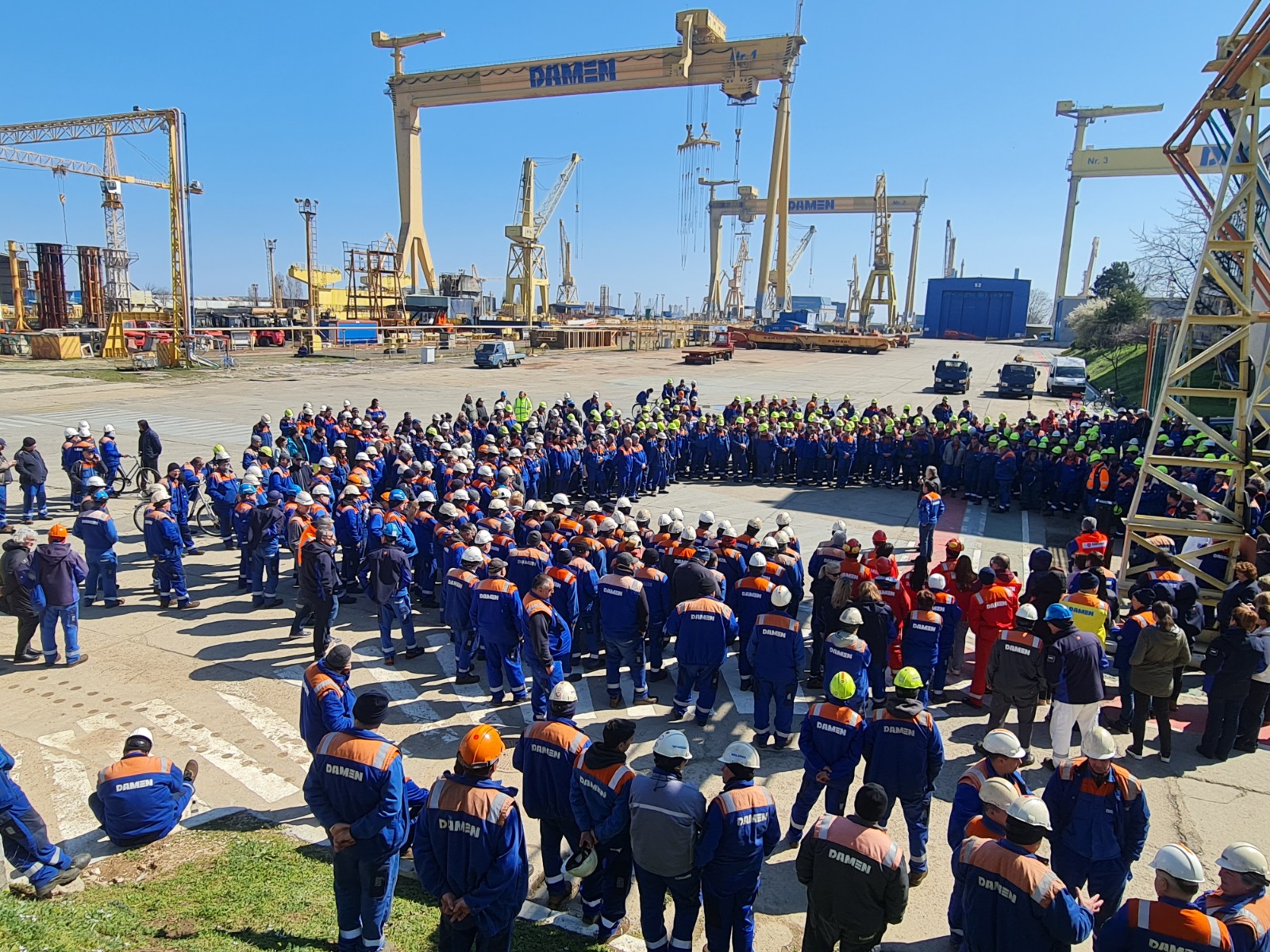 O nouă zi de protest la Șantierul Naval Mangalia