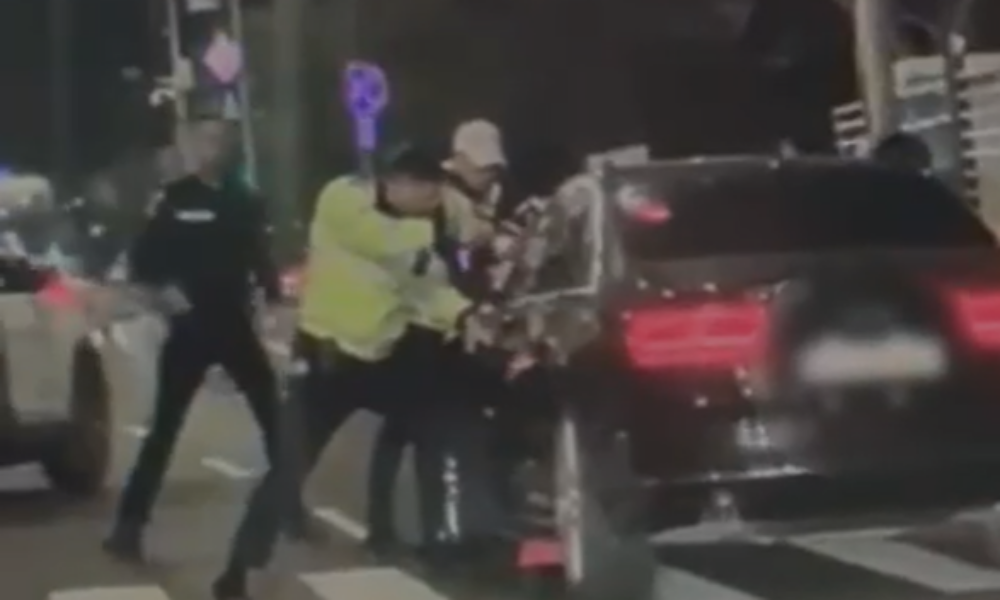 VIDEO Un șofer beat a lovit un polițist cu mașina în Capitală, după o urmărire în trafic