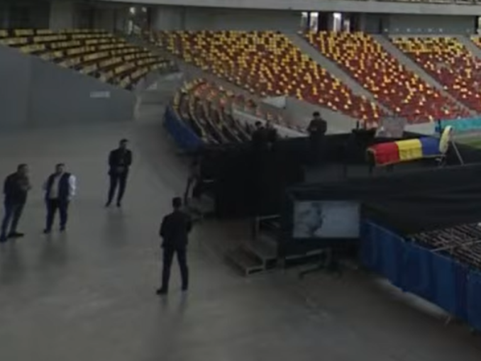 Sicriul lui Mircea Lucescu a fost depus la Arena Națională