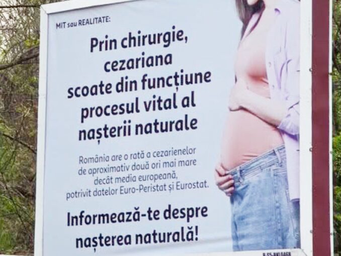 Autorii panourilor despre cezariană, chemați la ANPC