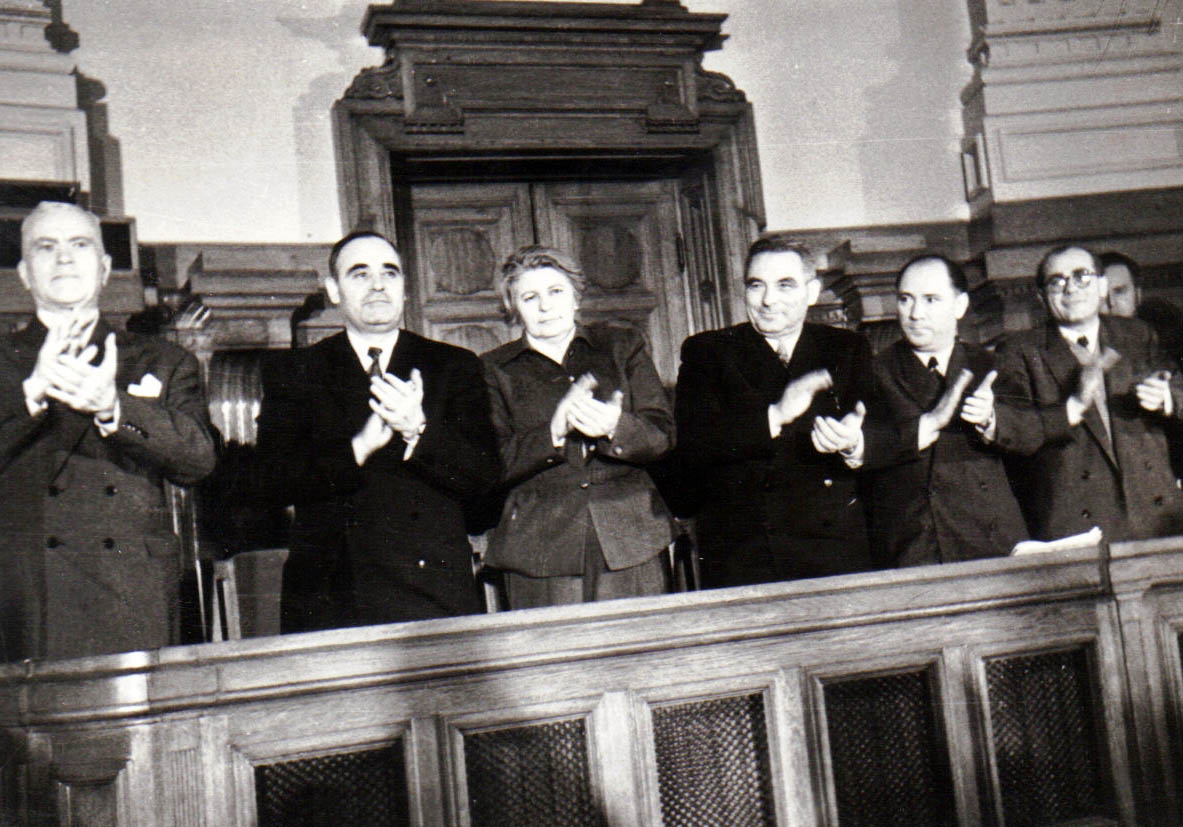 Georgescu și Chișinevschi alături de Dej - Pauker - Vasile Luca și Petru Groza FOTO Fototeca online a comunismului românesc