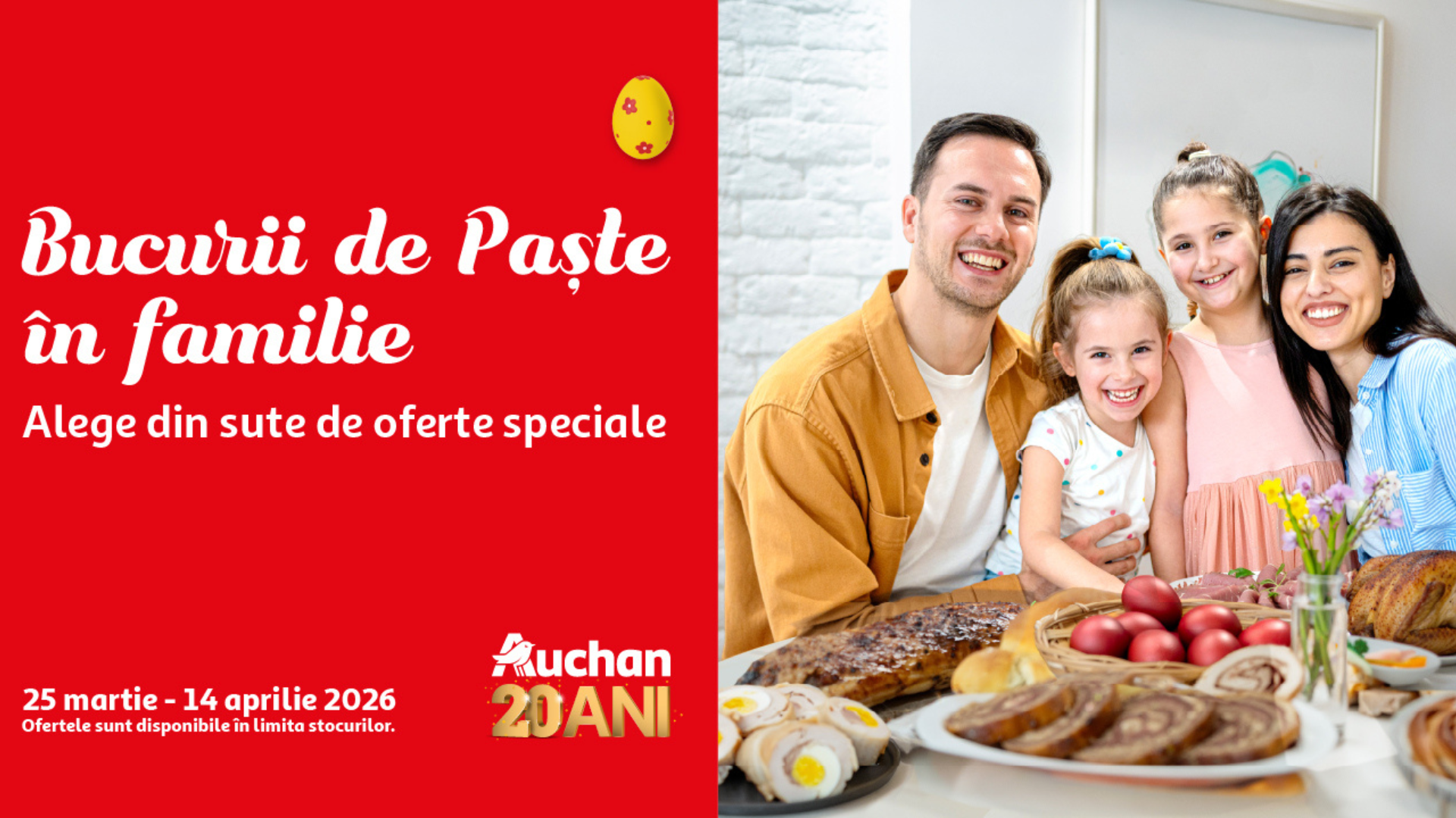 Cumpărăturile de Paște la Auchan îți aduc oferte pentru întreaga familie
