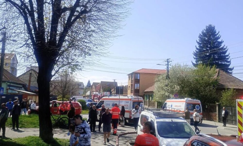 Incendiu într-un bloc din Sibiu