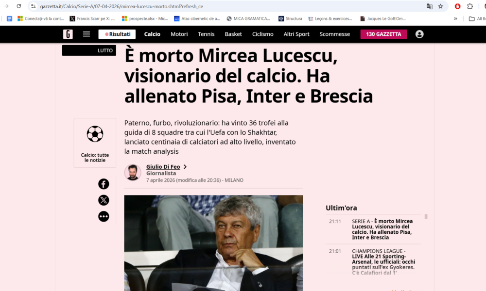 Presa italiană: Mircea Lucescu, Nikola Tesla al fotbalului