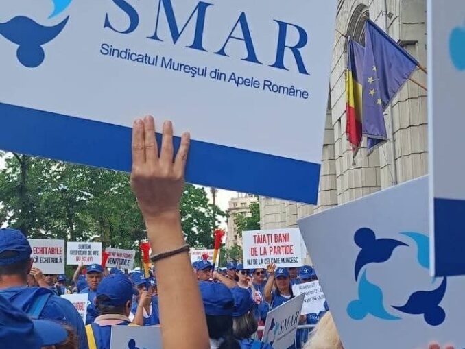 Proteste la Ministerul Mediului ale sindicaliștilor din Apele Române