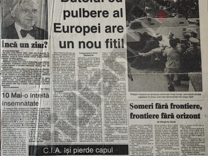 Prima zi de Cotidianul. Cum arăta numărul de debut din 1991. Printre ziariști, un viitor prim-ministru