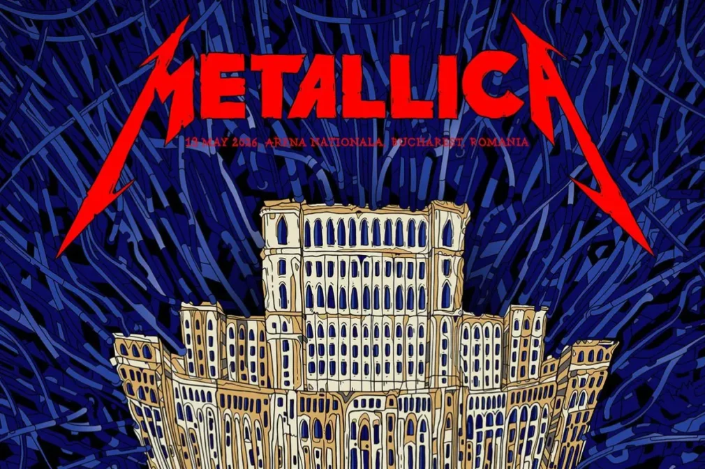 Metallica a cucerit Bucureștiul. Afiș special creat de un artist român