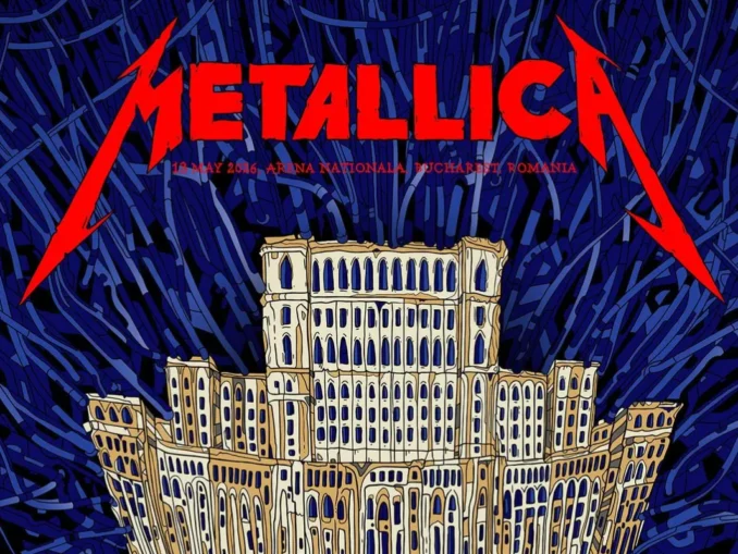 Metallica a cucerit Bucureștiul. Afiș special creat de un artist român
