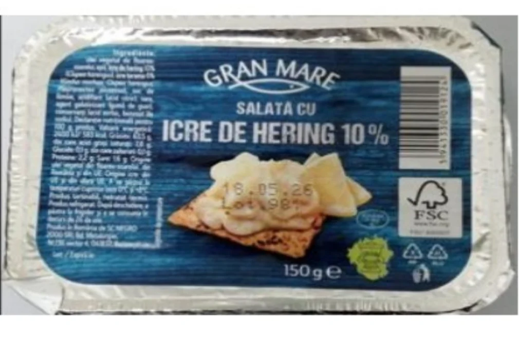 Salată de hering retrasă din magazine
