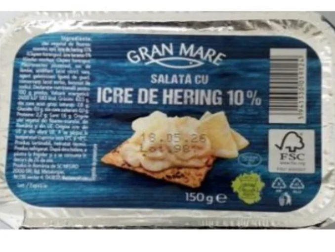 Salată de hering retrasă din magazine