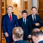 Nicușor Dan cu șeful NATO și președintele Poloniei FOTO Presidency