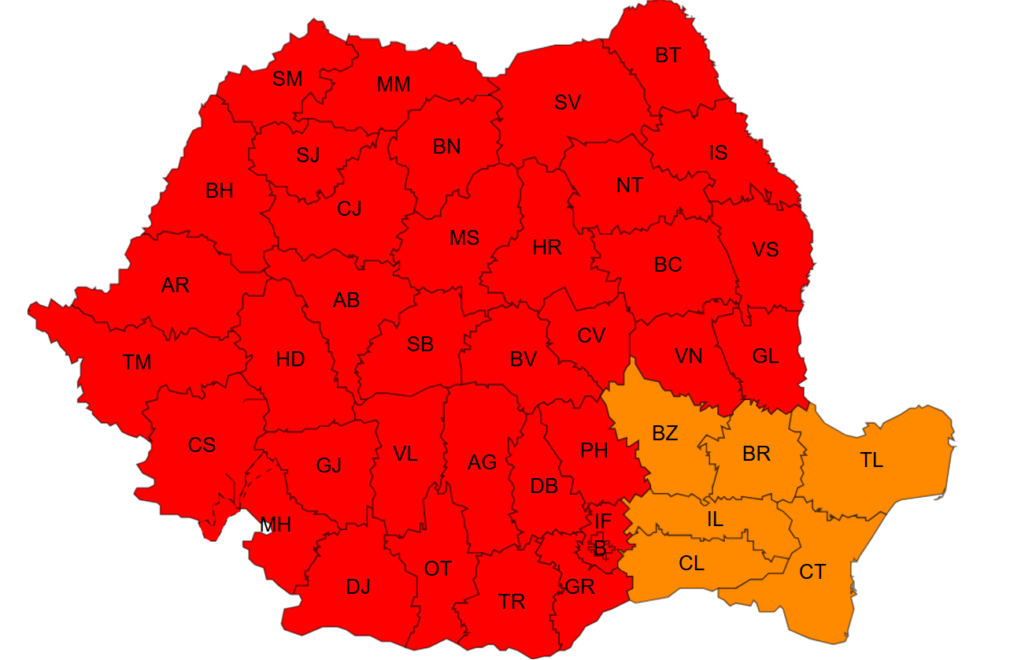Început de săptămâna de foc pentru România. Aproape toată țara, sub cod roșu de căldură extremă