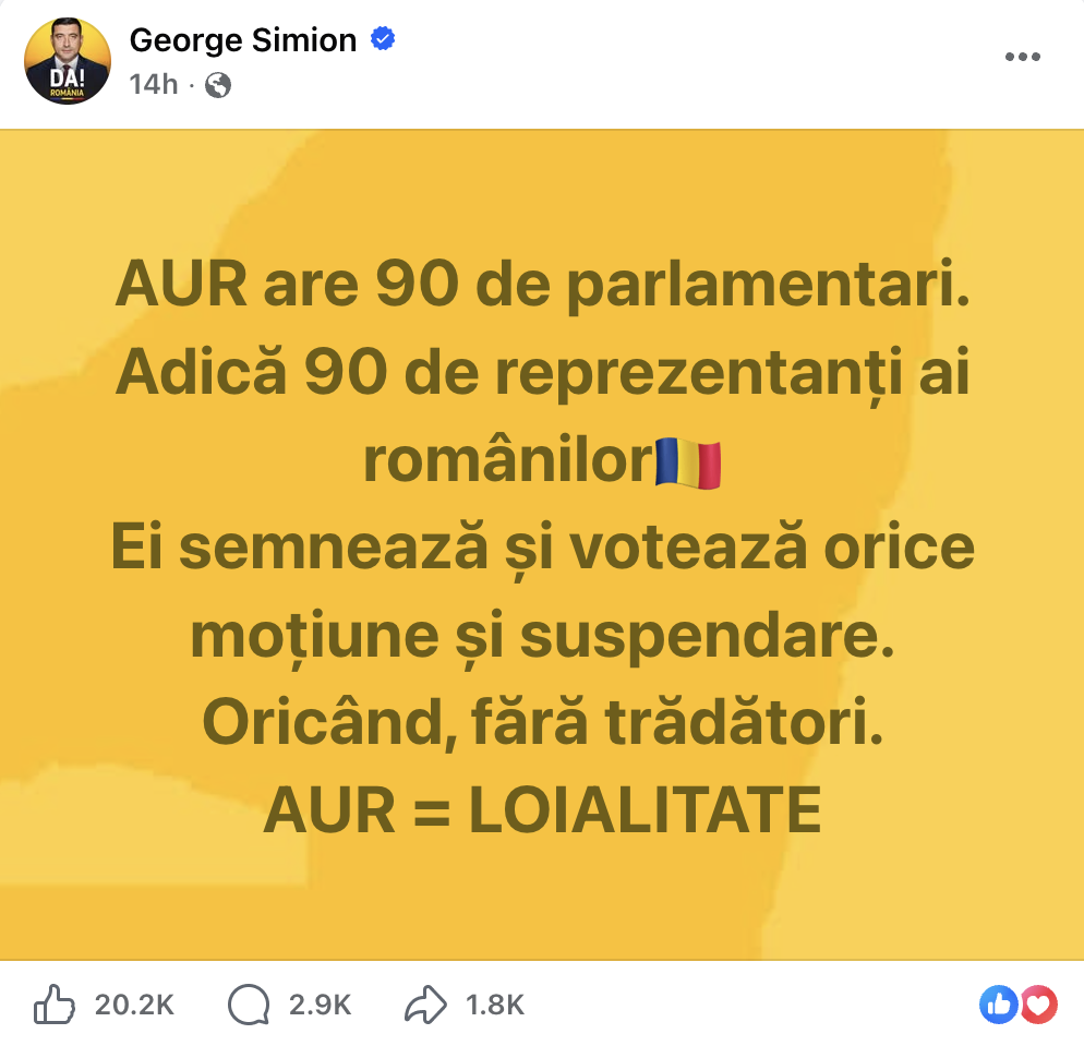 Mesajul lui Simion despre ce va face AUR