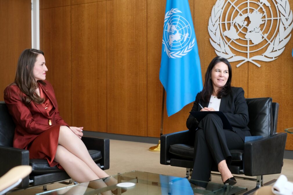 Oana Țoiu s-a întâlnit cu președinta Adunării Generale a ONU, Annalena Baerbock, după incidentul de la Galați
