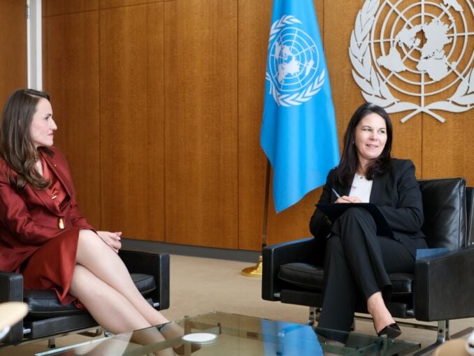 Oana Țoiu s-a întâlnit cu președinta Adunării Generale a ONU, Annalena Baerbock, după incidentul de la Galați