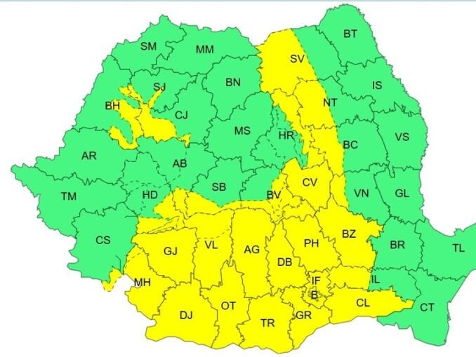 Alertă meteo: Cod galben de vijelii și grindină în jumătate de țară. Cum va fi vremea în București