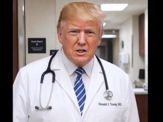 VIDEO Donald Trump s-a filmat în halat de medic și susține că îi „vindecă” pe oameni de TDS. Clipul a devenit viral
