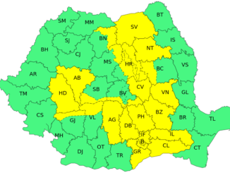 Cod galben de furtuni și vijelii emis de ANM pentru mai multe regiuni ale țării