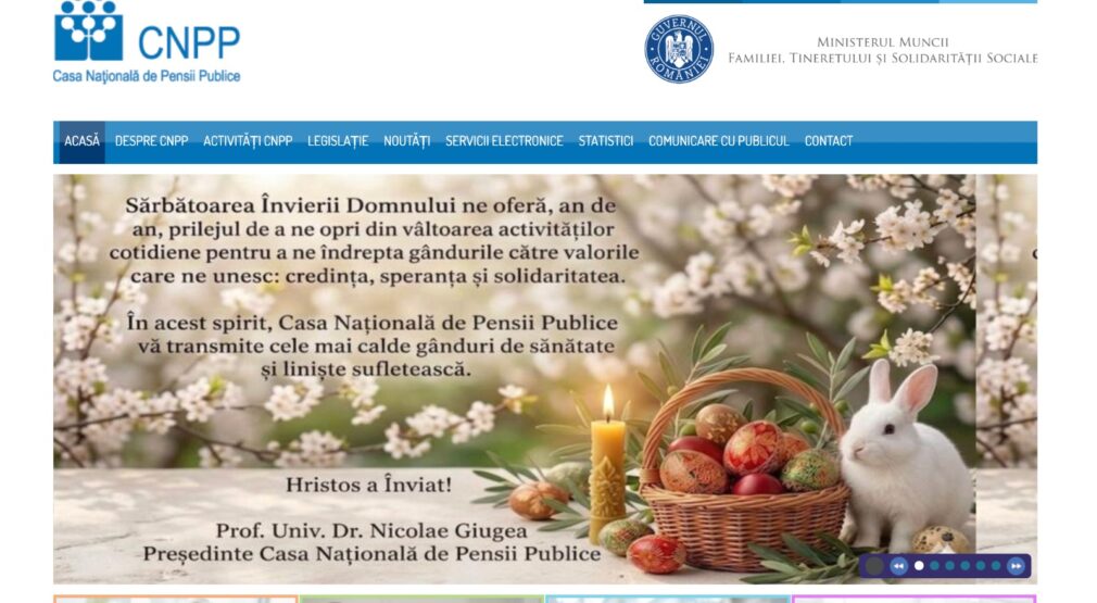 Paște cu repetiție. Cum explică președintele Casei de Pensii că pe site e o felicitare de Paște în august