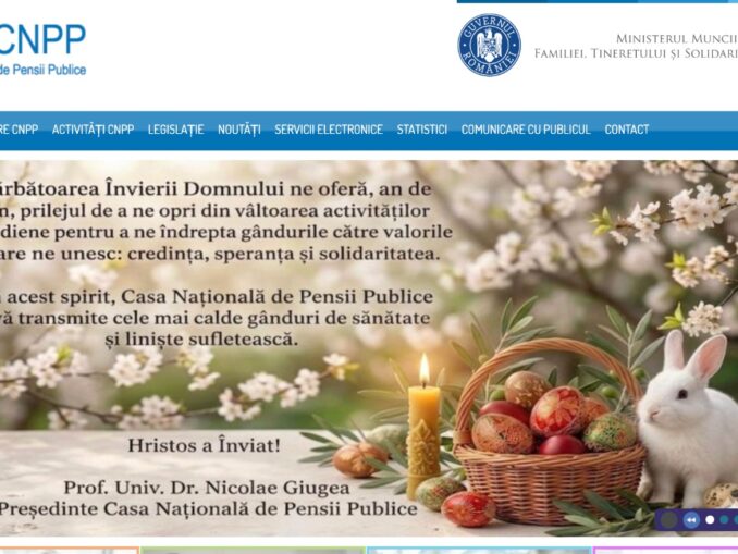 Paște cu repetiție. Cum explică președintele Casei de Pensii că pe site e o felicitare de Paște în august